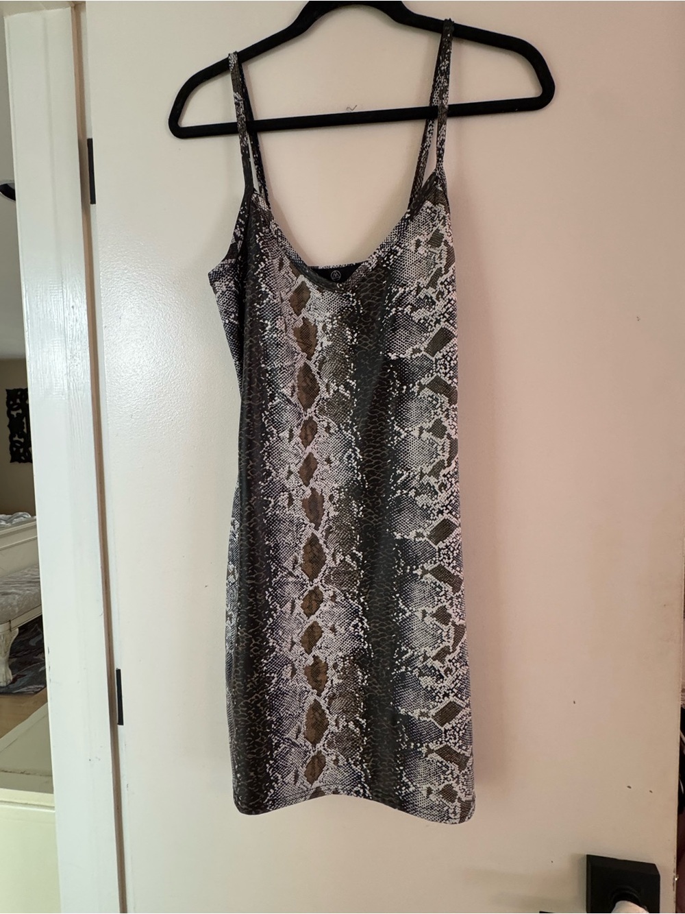 Missguided Snake Print Mini Dress - Gray